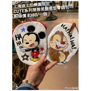 上海迪士尼樂園限定 CUTE系列 蒂蒂 笑臉造型零錢包